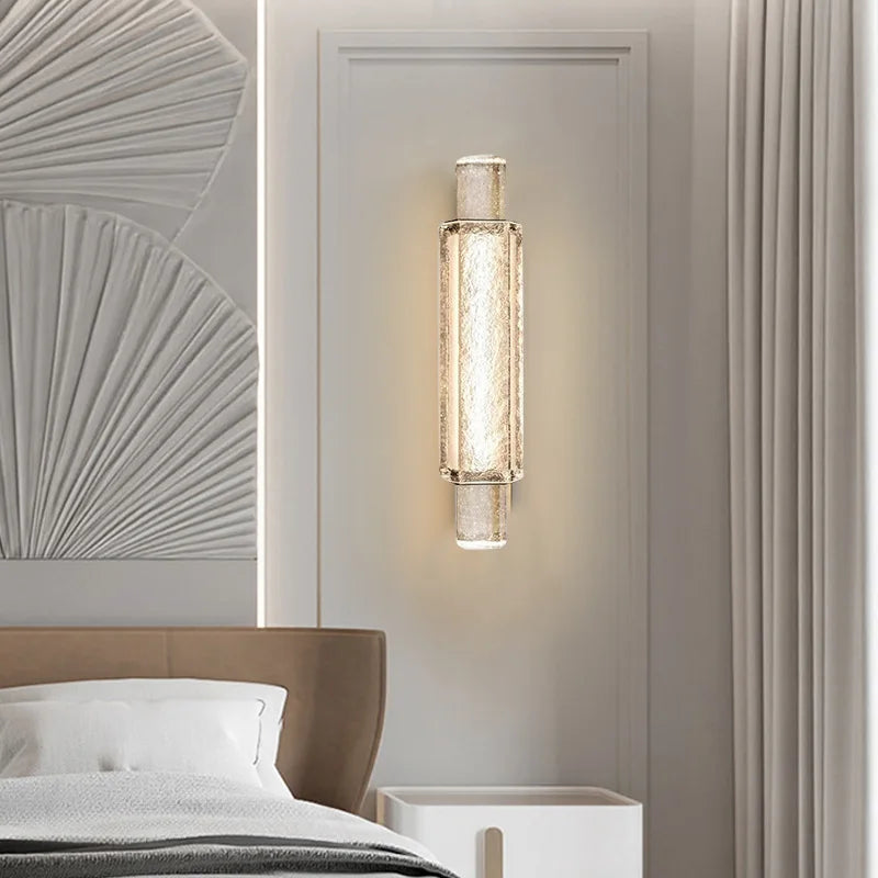 Axyaa Gold Crystal Glass LED Wall Lights for Modern Luxury Bedrooms