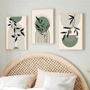 Modern Boho Sun Leaves Wall Art Canvas Print for Living Room Decor by Axyaa