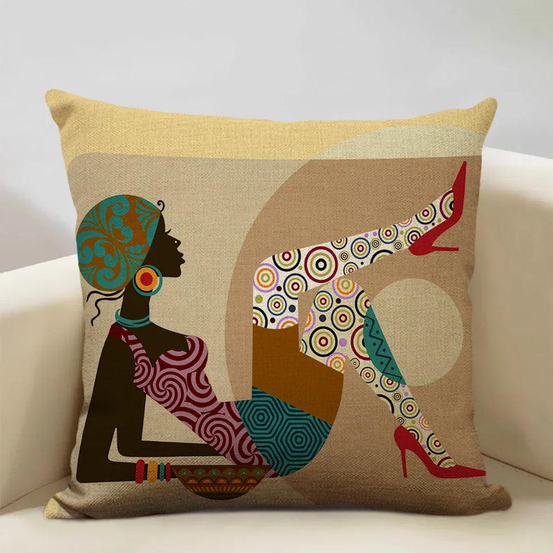 Axyaa African Ladies Decorative Pillow Case for Fashionable Home Decor
