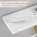 Axyaa Faux Marble Console Table with Geometric Metal Legs