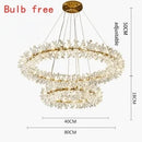 Axyaa Luxury Crystal LED Chandelier Circular Pendant Lamp - Modern Designer Lighting