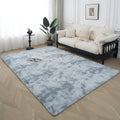 Axyaa Tie-Dye Checkerboard Area Rug for Retro Home Decor