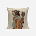 Axyaa Cute Animal Linen Cushion Cover 45*45cm for Child Sofa Home deco