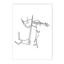 Axyaa Nordic Piano Music Notes Wall Art Poster - Black White Canvas Print