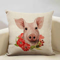 Axyaa Nordic Animal Cushion Cover 45x45cm Linen Pillowcase