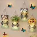Axyaa Seasonal Wooden Wall Vases Set - Farmhouse Decor for Home