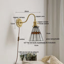 Axyaa Nordic Copper Glass LED Wall Lamp for Home Decor