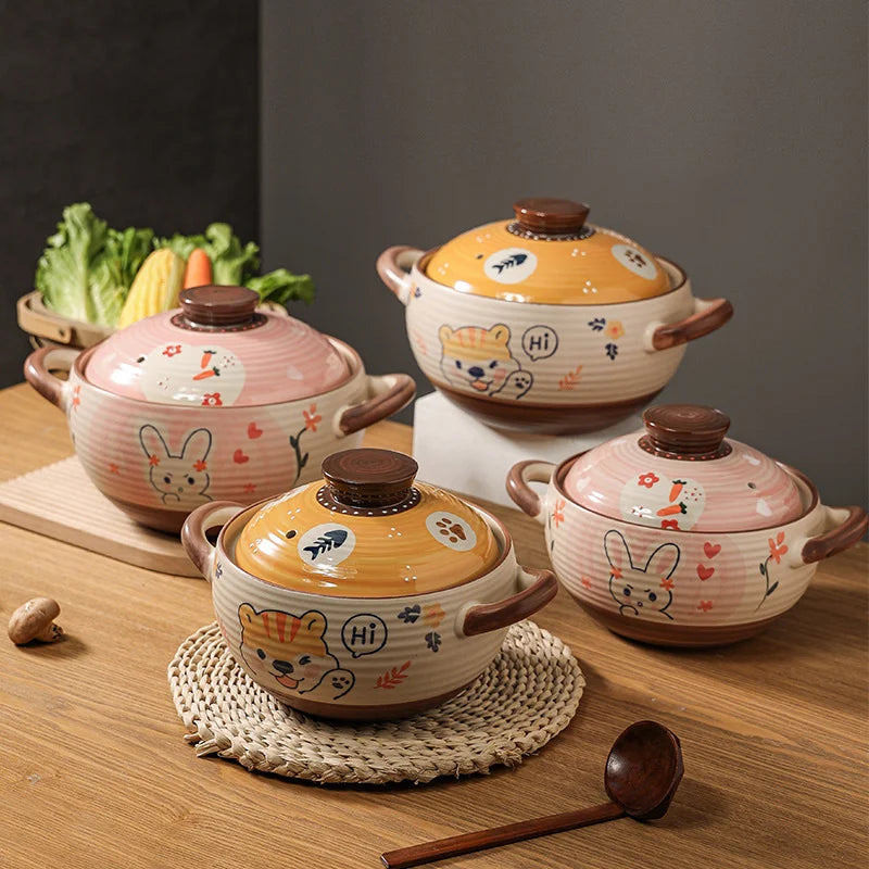 Axya Ceramic Gas Casserole Saucepan for Soup and Cooking - Kitchen Cookware Pot