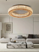 Axyaa Dimmable Crystal Ceiling Lamp for Elegant Living Room & Bedroom Decor