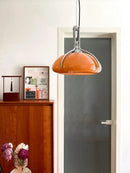 Axyaa Retro Orange Glass Pumpkin Pendant Light for Atmospheric Decor in Living Spaces