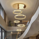 Axyaa Modern Luxury Crystal Chandelier Steel Pendant Light Gold Chrome Finish