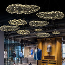 Axyaa White Gold Cloud Chandelier Sconce - Unique Hanging Lamp for Various Spaces