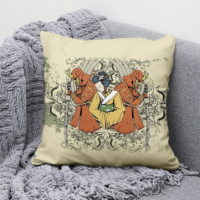 Axyaa Lucky Cat Japanese Style Sofa Bed Pillow Cover: Mount Fuji Japanese Art
