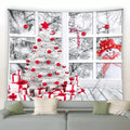 Axyaa Christmas Tapestry: Festive Snowman & Tree Print for Home Decor