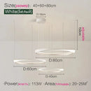 Axyaa Modern LED Circle Chandelier - Nordic Design Pendant Lamp for Dining Room and Bedroom