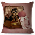 Axyaa Cartoon Pet Dog Print Pillow Covers 45x45cm for Home and Car Decor