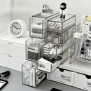 Acrylic Makeup Organizer Box by Axyaa: Multi-layer Clear Desk Storage for Cosmetics & Sundries