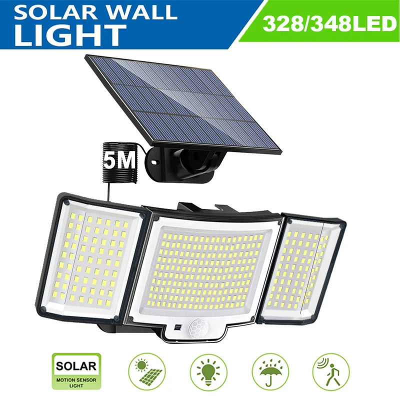 Axyaa Solar Motion Sensor Wall Lamp 3 Modes IP65 Waterproof Flood Light