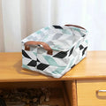 Axyaa Geometric Pattern Fabric Storage Basket for Desktop and Household Organization