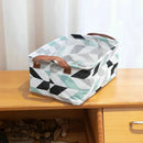 Axyaa Geometric Pattern Fabric Storage Basket for Desktop and Household Organization