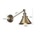 Axyaa Vintage Brass Copper Wall Sconce Adjustable Arm Umbrella Wall Light