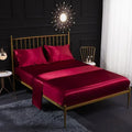 Axyaa Silky Satin Fitted Sheet Set - Soft & Smooth Solid Color Queen/King/Twin Size