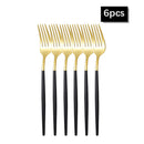 Axyaa Gold Western Tableware Set: 6pcs/30pcs Stainless Steel Knife, Fork, Spoon