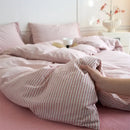 Axyaa Luxury Cotton Stripe Duvet Cover Set - Yarn-Dyed Bedding Set