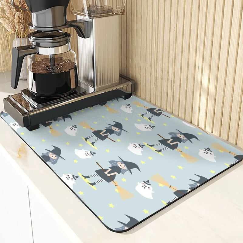 Axyaa Cute Ghost Pattern Coasters and Placemat Set