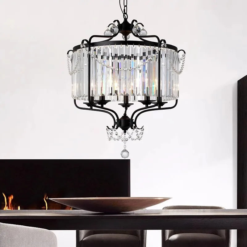 Axyaa Luxe Crystal Iron Art Chandelier for Living Dining Bedroom