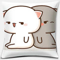 Cute Mocha Mochi Peach Cat Pillowcase for Sofa and Car Decor, Home by Axyaa, 45x45cm