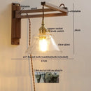 Axyaa LED Wood Glass Wall Lamp Modern Nordic Style for Home Decor