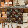 Axyaa Cotton Linen Jacquard Table Runner for Dining Room and Home Decor