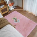 Axyaa Ultra Soft Faux Rabbit Fur Rug - Gray Fluffy Living Room Bedroom Carpet