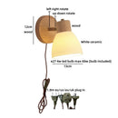 Axyaa Ceramic Wood LED Wall Light Interior Fixture for Living Room Kitchen