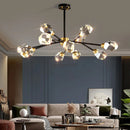 Axyaa Gold Black Crystal Chandelier LED Light for Luxury Home Decor