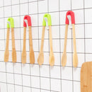 Axyaa Bamboo Food Clips BBQ Tongs Bread Clamps Kitchen Cooking Accessories