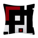 Axyaa Red Geometric Pillowcase Abstract Pachwork Cushion Cover Square Home Decor