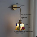 Axyaa Gold Brass LED Wall Lights Colorful Glass Kids Bedroom Luxury Wall Lamp