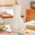 Axyaa Gold Ceramic Vases with Water-based Rose Arrangements, Elegant Décor for Dining & Living Rooms