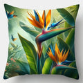 Axyaa Tropical Flowers & Birds Pillow Cover - Sofa Bedroom Car Cushion Cover