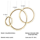 Axyaa Gold Metal LED Chandelier for Modern Home Decor