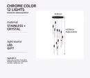 Axyaa Modern Crystal Staircase Chandelier for Villa Living Room Duplex Attic