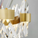 Axyaa Crystal Pendant Light: Modern Semi Round Hanging Room Lamp
