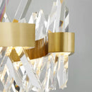 Axyaa Modern Crystal Pendant Light: Semi-Round Hanging Room Lamp