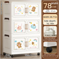 Axyaa Cartoon Foldable Storage Box, Heavy-Duty Rolling Organizer for Home Organization