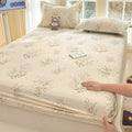Axyaa 100% Cotton Mattress Protector Cover - Single Piece, Non-slip, Dustproof
