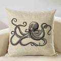 Axyaa Octopus Personality Linen Pillowcase for Marine Life Sofa Decoration