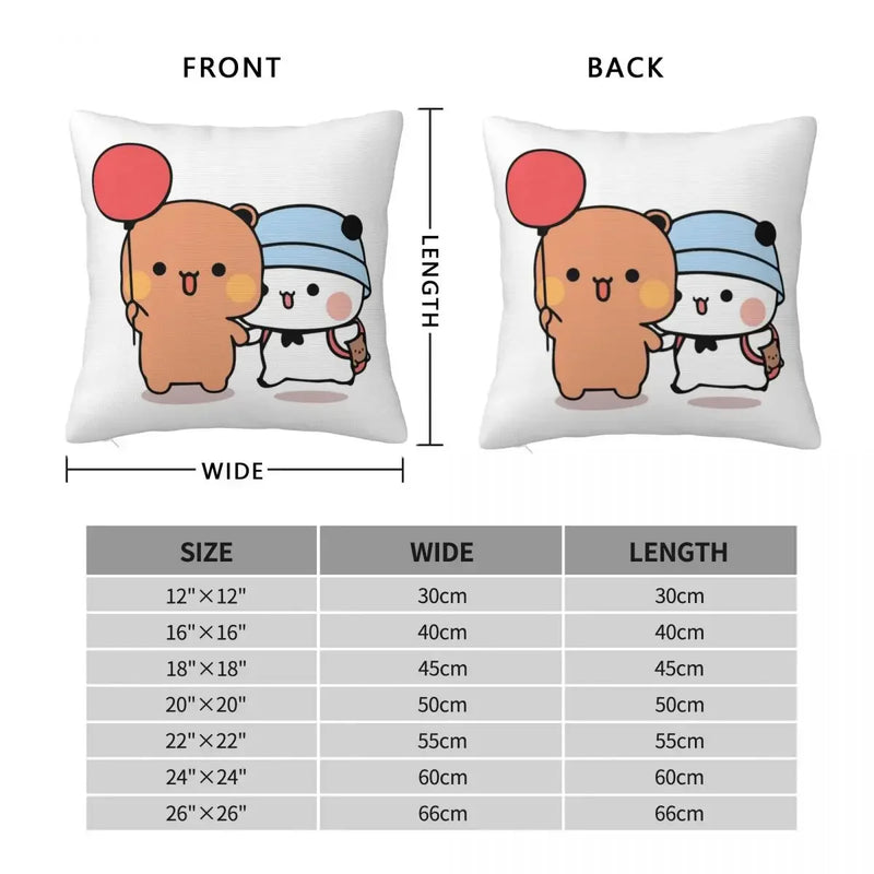 Axyaa Bear and Panda Bubu Dudu Balloon Pillowcase Polyester Creative Zip Home Cushion Cover
