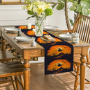 Axyaa Halloween Magic Broom Castle Table Runner - Farmhouse Wedding Party Decor